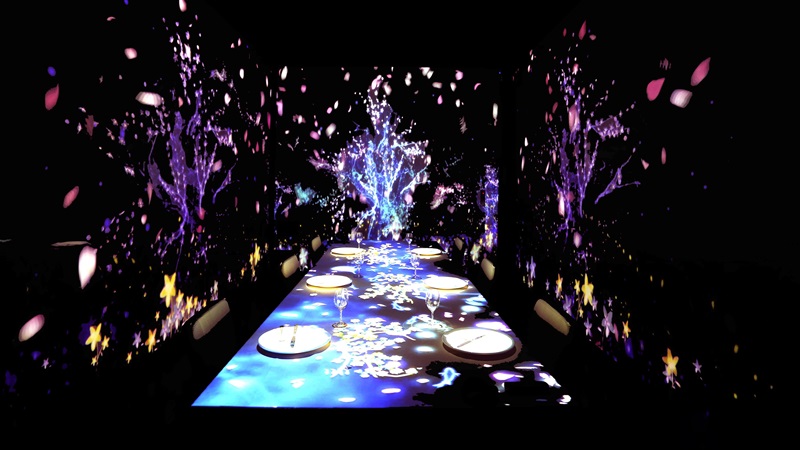 餐廳桌面投影互動(dòng)-蘇州好奇數(shù)字科技